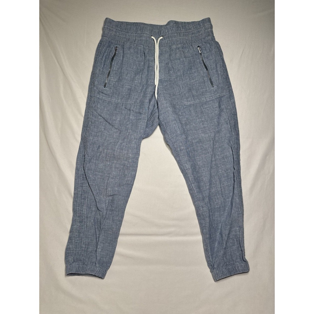 Athleta‎ Cabo Linen Jogger Pants Womens 8 Petite Drawstring Elastic Waist Casual